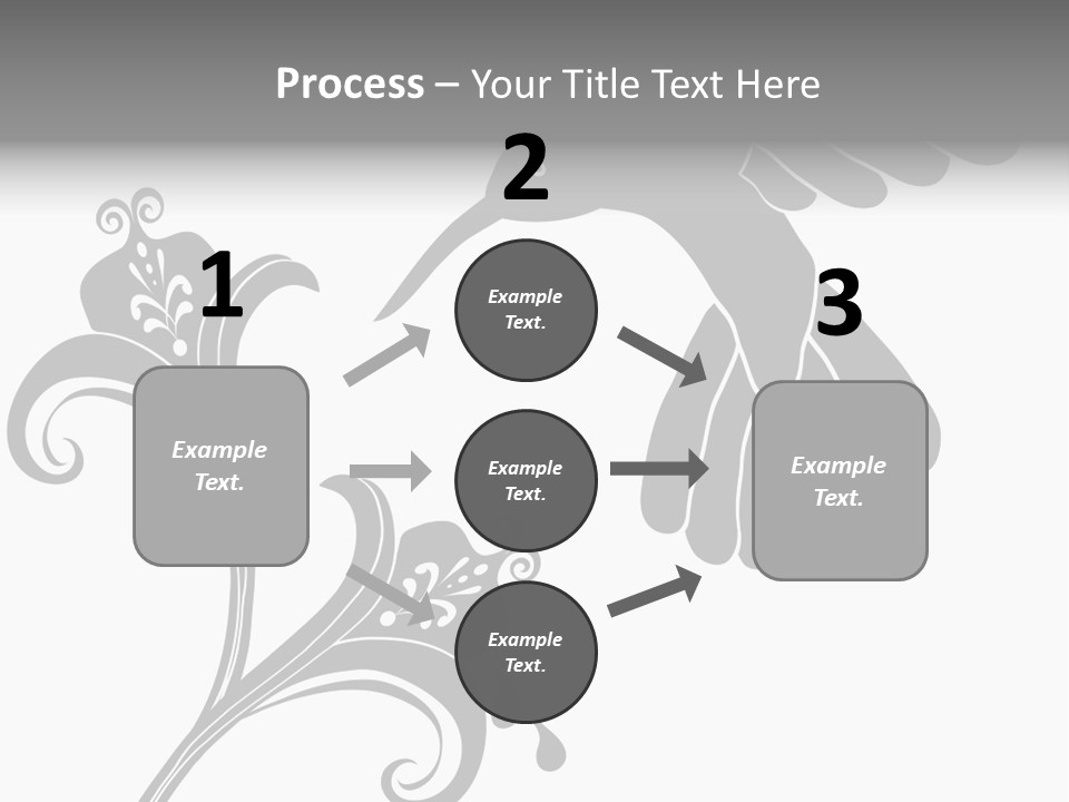 Unique Hummingbird And Flower Graphic Useful As Decoration And Ornament. Black Designs On A White Background. PowerPoint Template