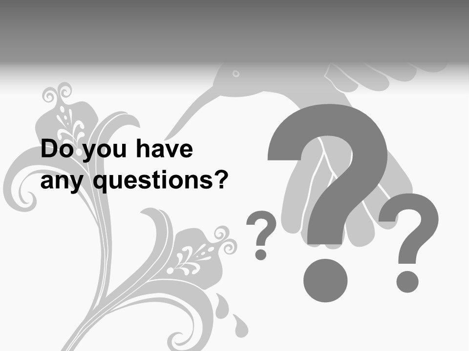 Unique Hummingbird And Flower Graphic Useful As Decoration And Ornament. Black Designs On A White Background. PowerPoint Template