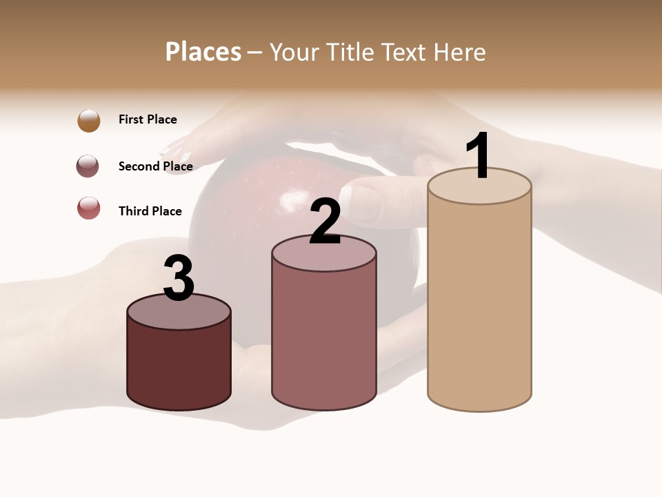 Mans Hand Is Giving An Apple To The Women Hand. PowerPoint Template