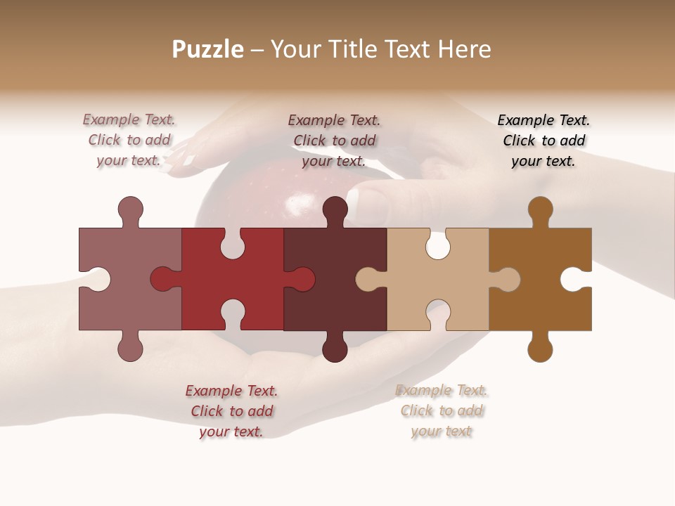 Mans Hand Is Giving An Apple To The Women Hand. PowerPoint Template