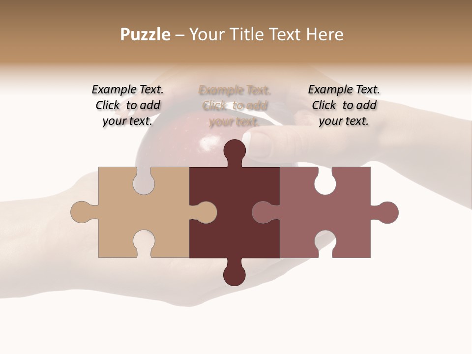 Mans Hand Is Giving An Apple To The Women Hand. PowerPoint Template