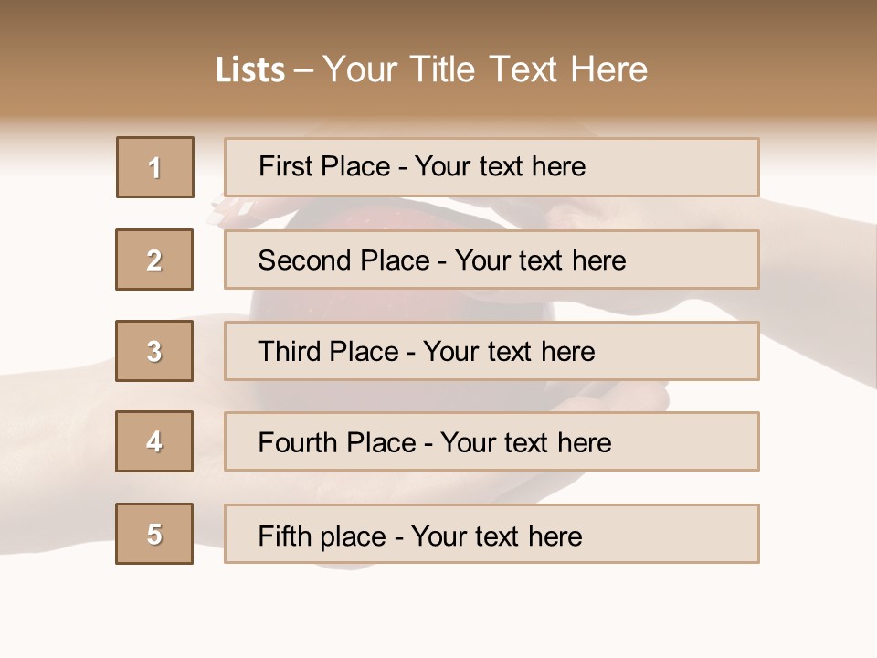 Mans Hand Is Giving An Apple To The Women Hand. PowerPoint Template