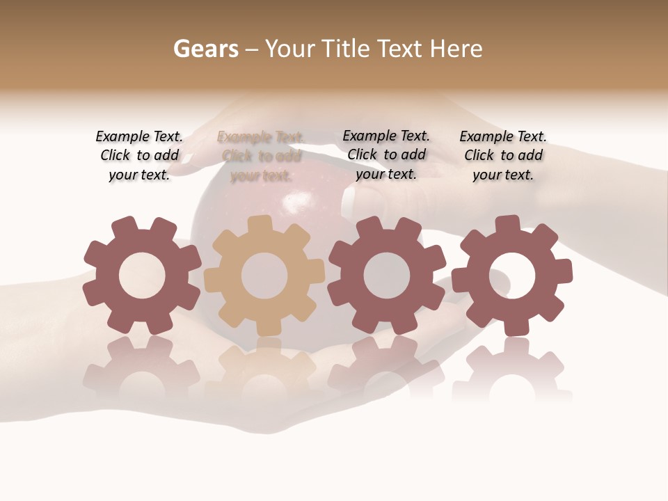 Mans Hand Is Giving An Apple To The Women Hand. PowerPoint Template