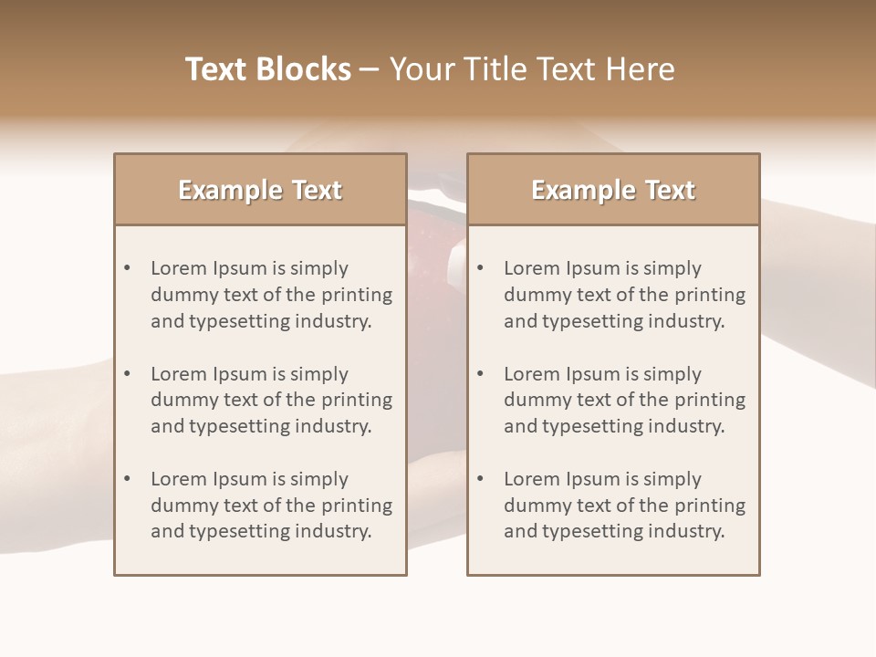 Mans Hand Is Giving An Apple To The Women Hand. PowerPoint Template