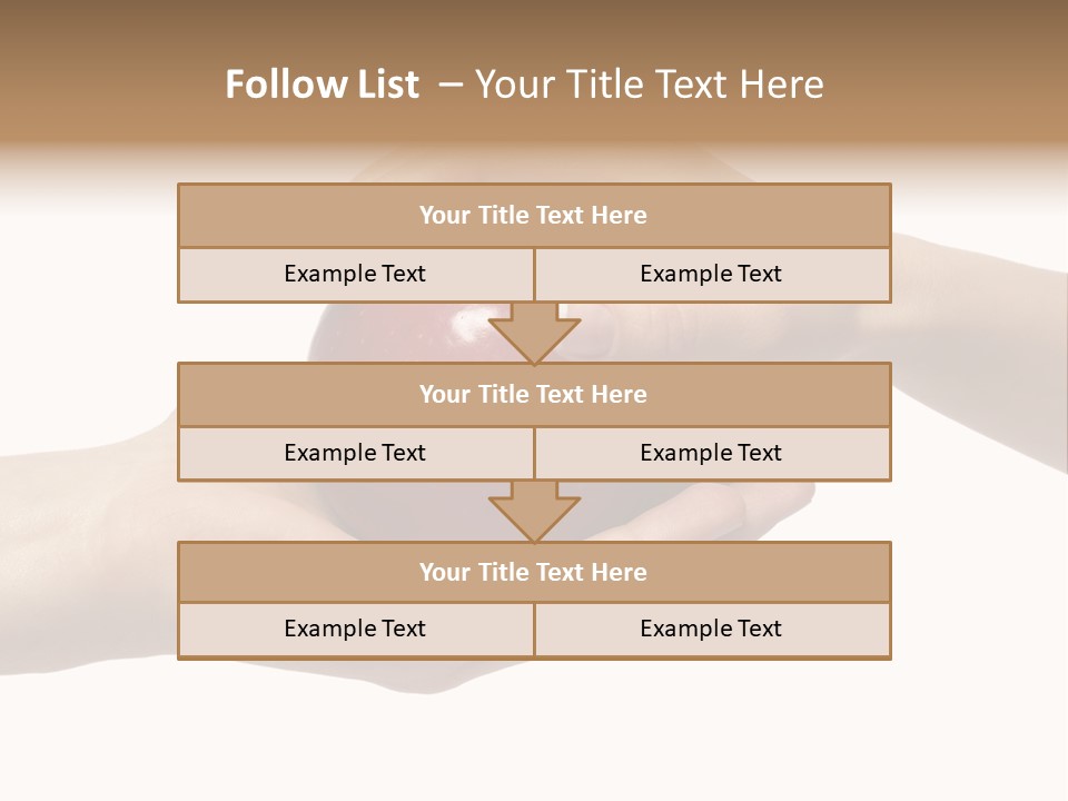 Mans Hand Is Giving An Apple To The Women Hand. PowerPoint Template