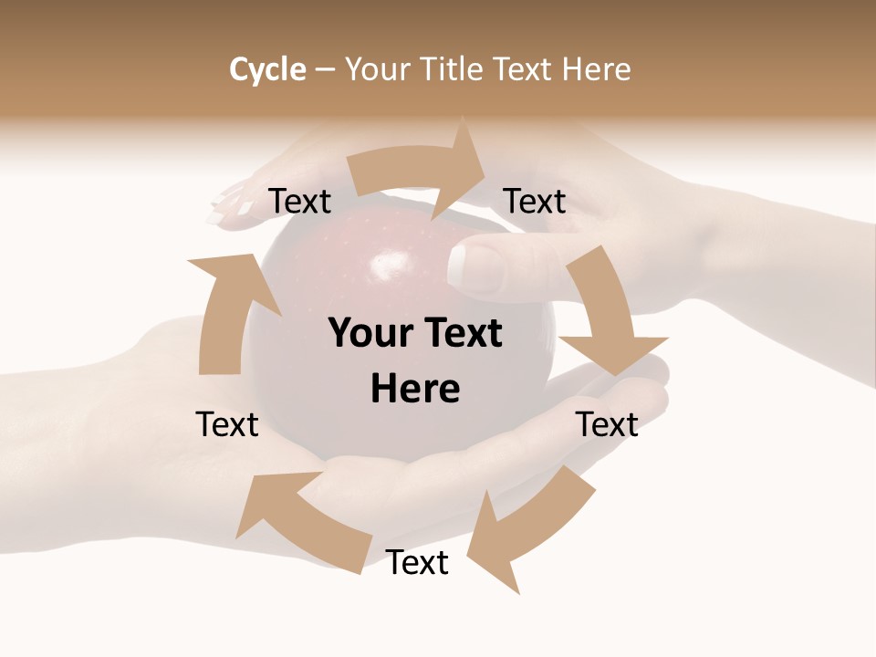 Mans Hand Is Giving An Apple To The Women Hand. PowerPoint Template