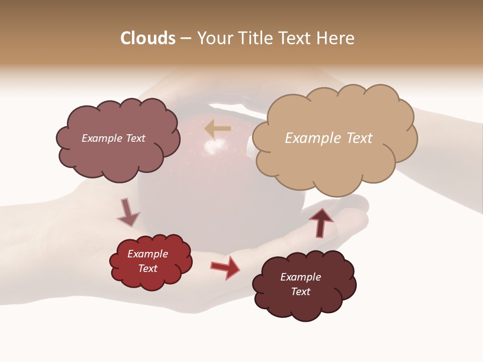 Mans Hand Is Giving An Apple To The Women Hand. PowerPoint Template