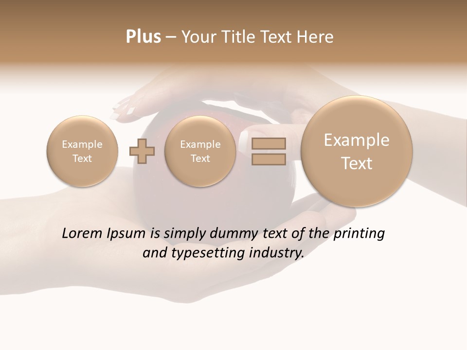 Mans Hand Is Giving An Apple To The Women Hand. PowerPoint Template