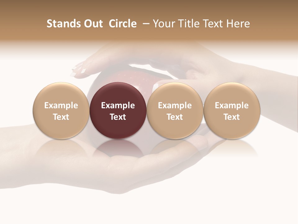 Mans Hand Is Giving An Apple To The Women Hand. PowerPoint Template