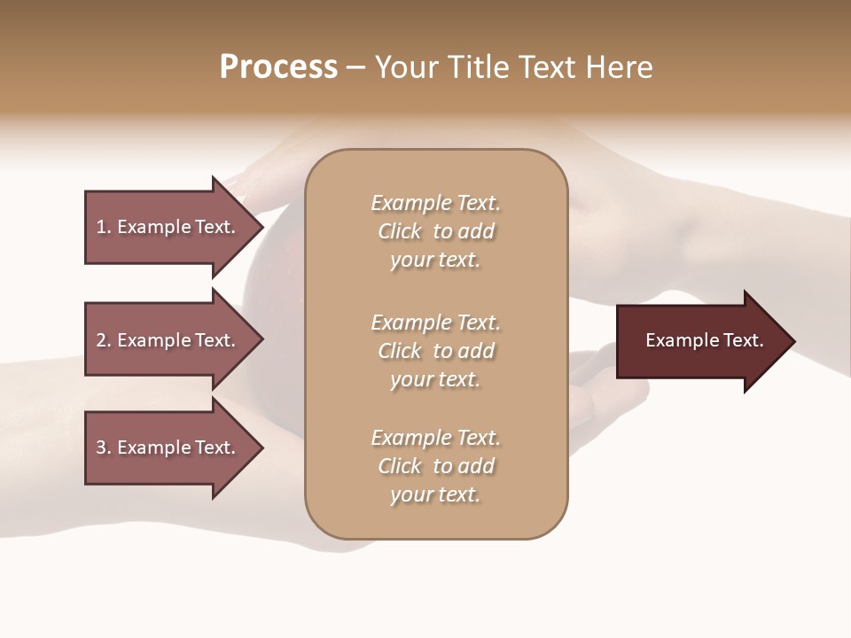 Mans Hand Is Giving An Apple To The Women Hand. PowerPoint Template