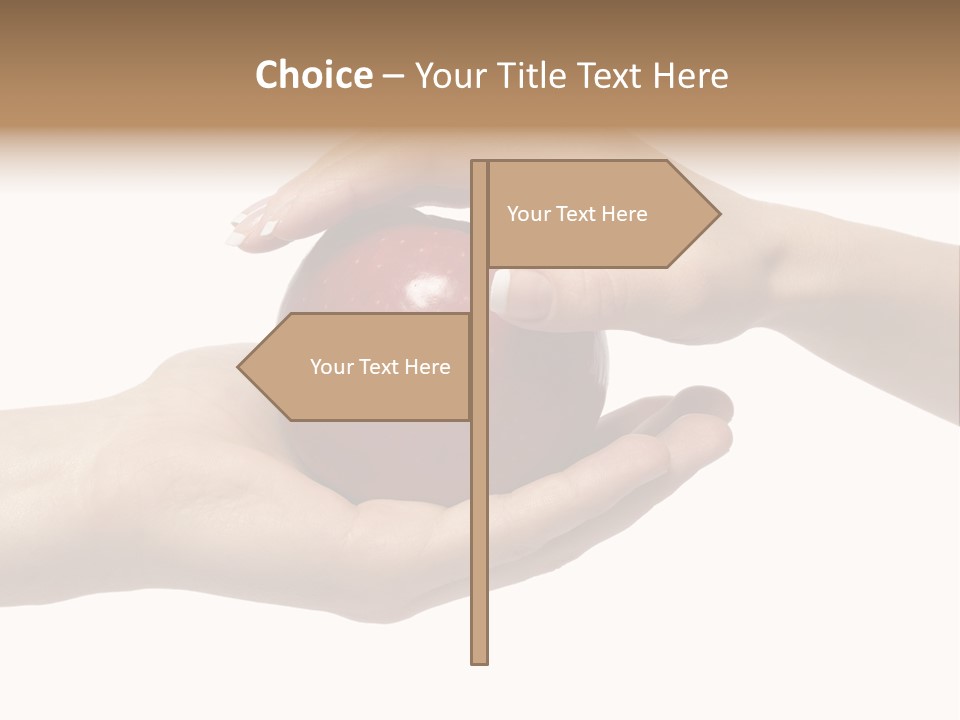 Mans Hand Is Giving An Apple To The Women Hand. PowerPoint Template