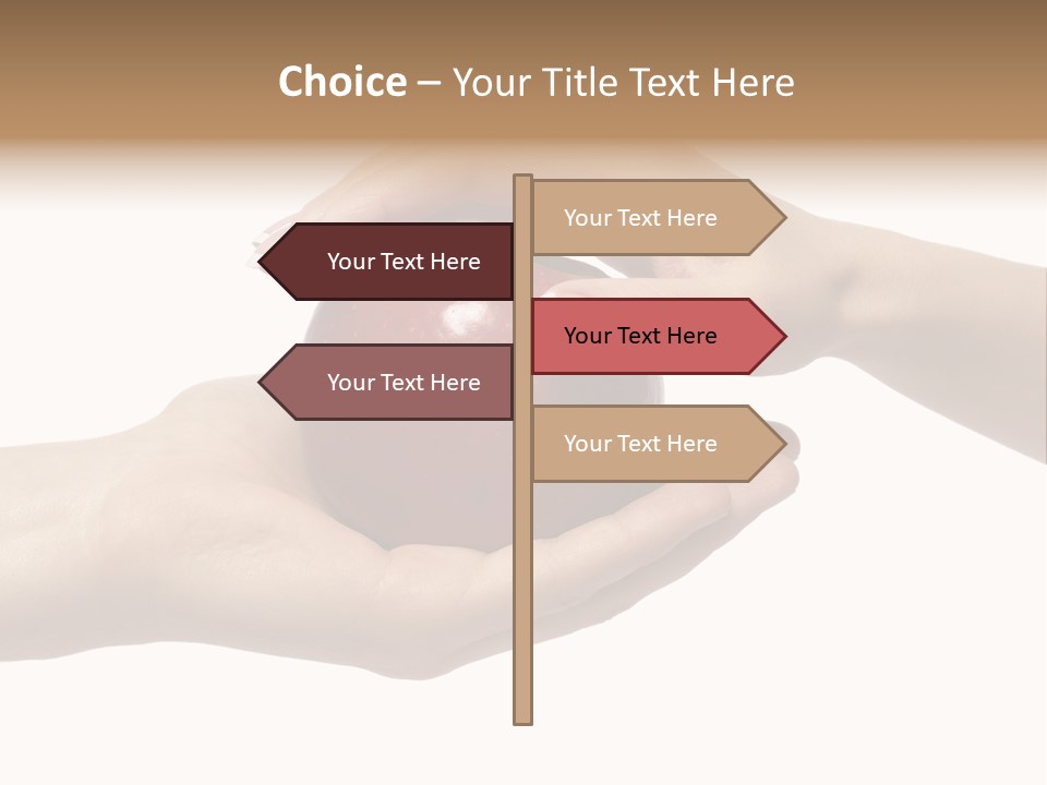 Mans Hand Is Giving An Apple To The Women Hand. PowerPoint Template