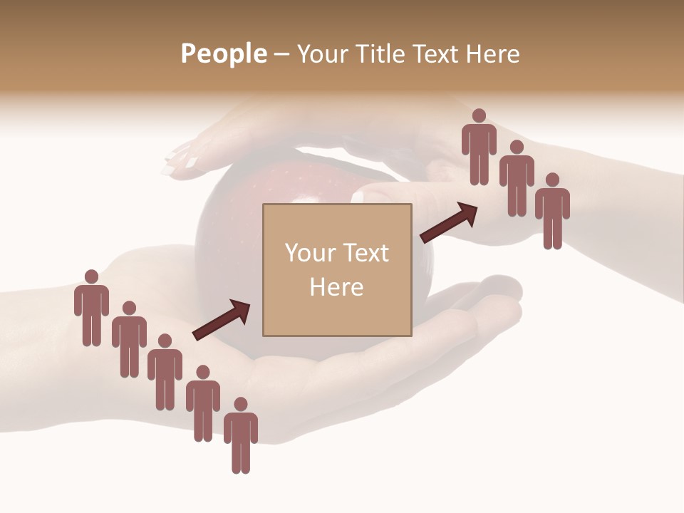 Mans Hand Is Giving An Apple To The Women Hand. PowerPoint Template