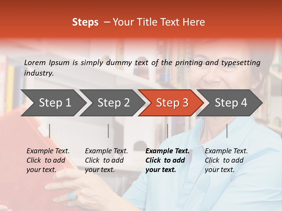 A Pretty Librarian In Her Wheelchair Shelving Books. PowerPoint Template