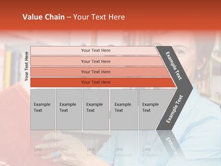 A Pretty Librarian In Her Wheelchair Shelving Books. PowerPoint Template