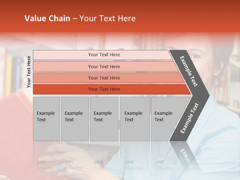 A Pretty Librarian In Her Wheelchair Shelving Books. PowerPoint Template