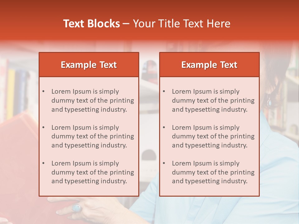 A Pretty Librarian In Her Wheelchair Shelving Books. PowerPoint Template