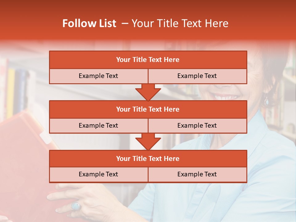 A Pretty Librarian In Her Wheelchair Shelving Books. PowerPoint Template