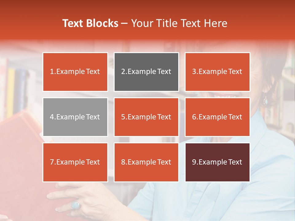 A Pretty Librarian In Her Wheelchair Shelving Books. PowerPoint Template