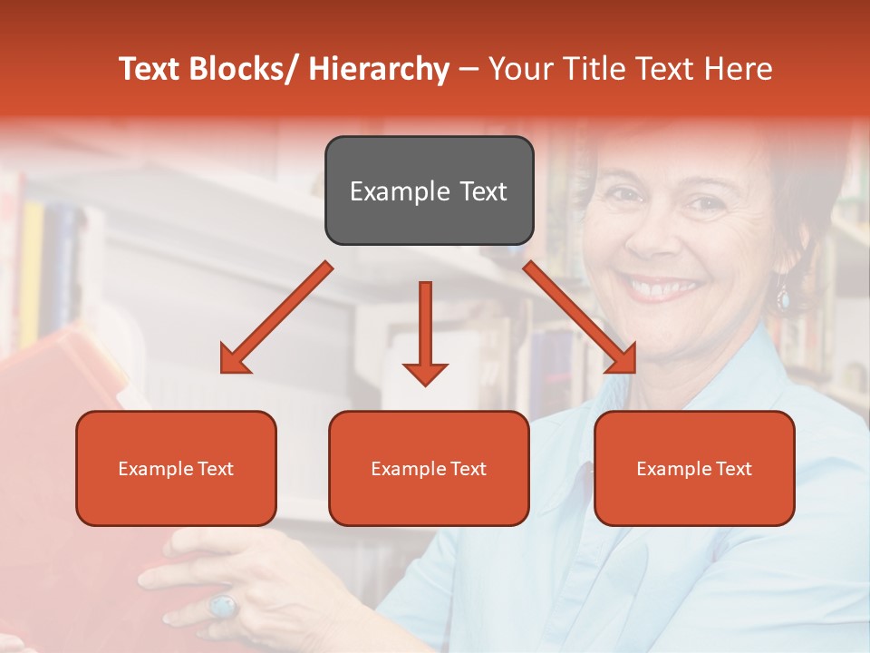 A Pretty Librarian In Her Wheelchair Shelving Books. PowerPoint Template