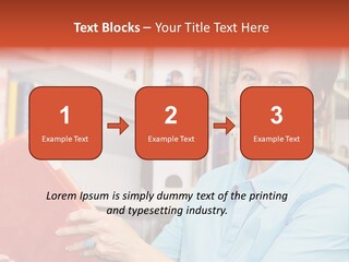 A Pretty Librarian In Her Wheelchair Shelving Books. PowerPoint Template