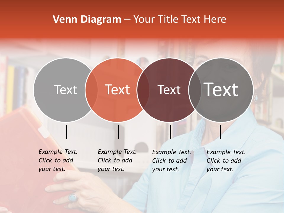 A Pretty Librarian In Her Wheelchair Shelving Books. PowerPoint Template