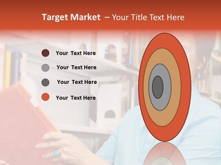 A Pretty Librarian In Her Wheelchair Shelving Books. PowerPoint Template