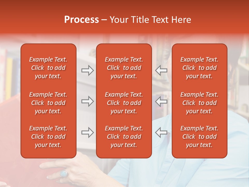 A Pretty Librarian In Her Wheelchair Shelving Books. PowerPoint Template