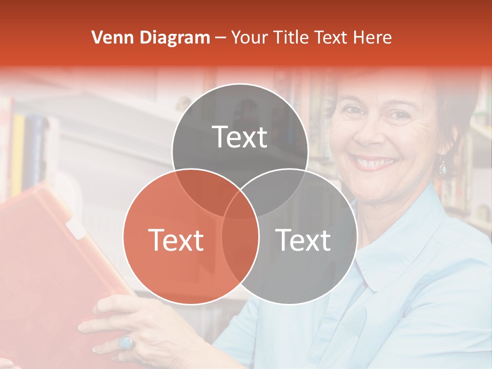 A Pretty Librarian In Her Wheelchair Shelving Books. PowerPoint Template