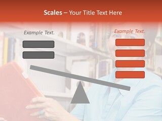 A Pretty Librarian In Her Wheelchair Shelving Books. PowerPoint Template