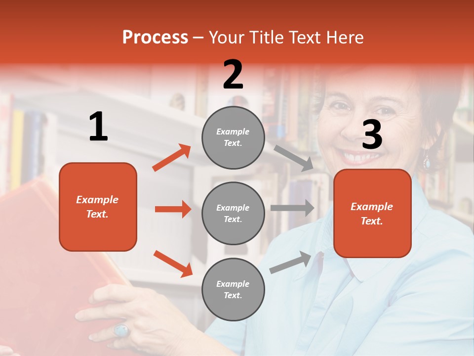 A Pretty Librarian In Her Wheelchair Shelving Books. PowerPoint Template