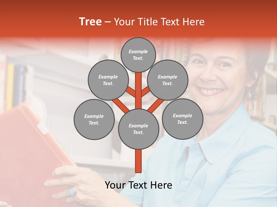 A Pretty Librarian In Her Wheelchair Shelving Books. PowerPoint Template