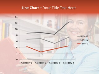 A Pretty Librarian In Her Wheelchair Shelving Books. PowerPoint Template