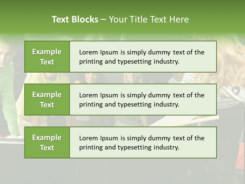 Large Group Of Teenagers Standing At Pool Table. Smiling And Looking At Right. One Person Is Playing Billard PowerPoint Template