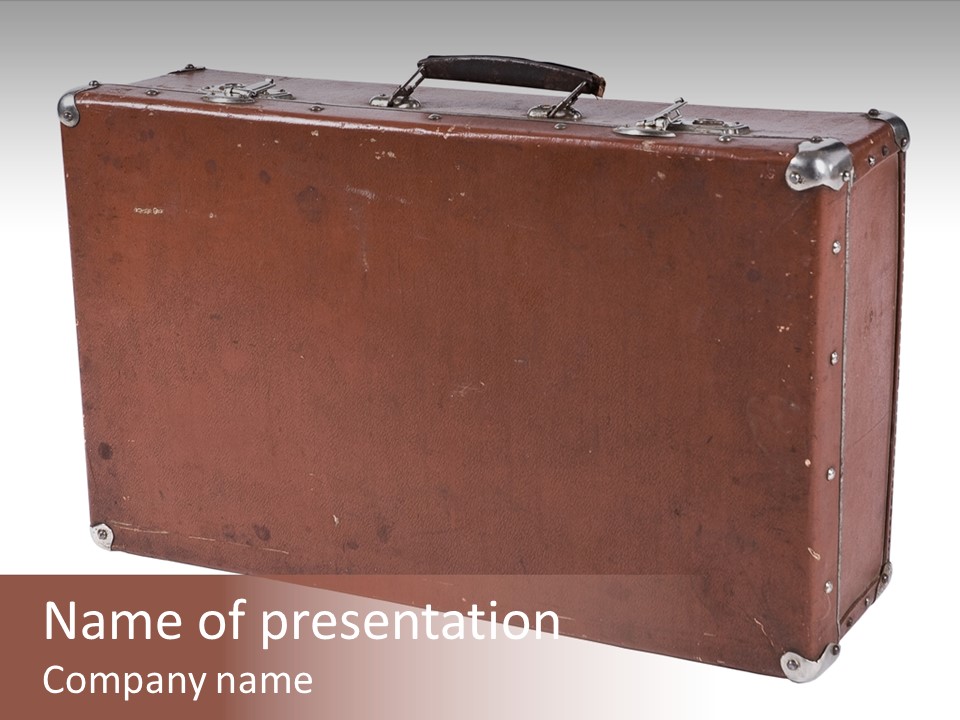 Old Suitcase Isolated [With Clipping Path] PowerPoint Template