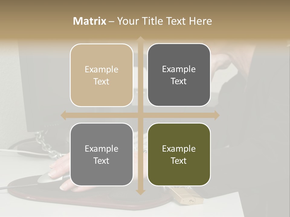 Woman Chained To Her Desk PowerPoint Template