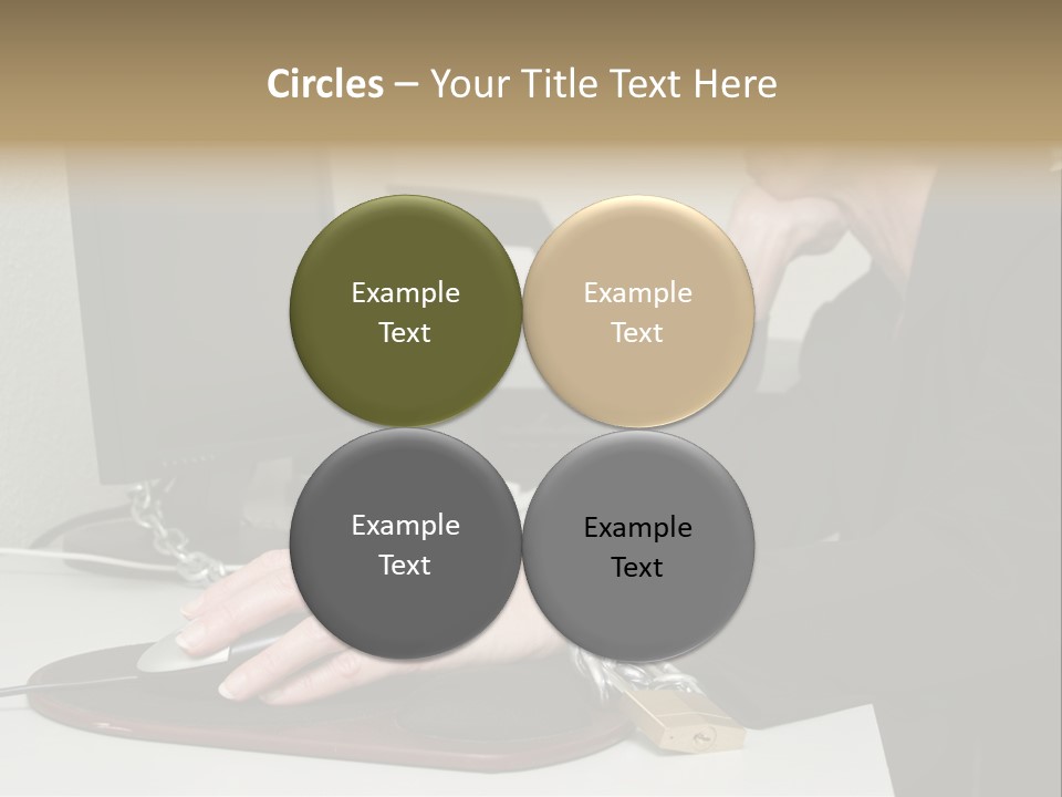 Woman Chained To Her Desk PowerPoint Template