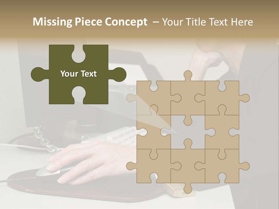 Woman Chained To Her Desk PowerPoint Template