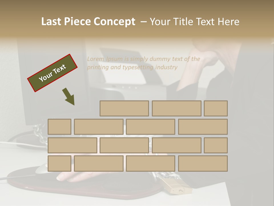 Woman Chained To Her Desk PowerPoint Template