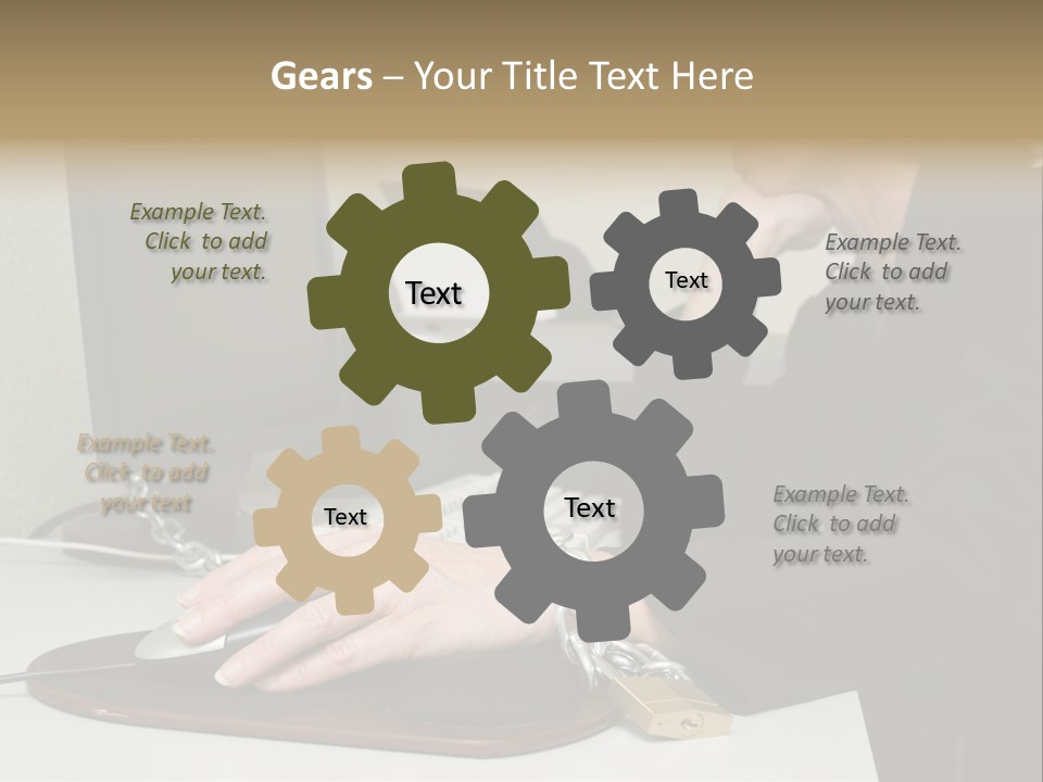 Woman Chained To Her Desk PowerPoint Template