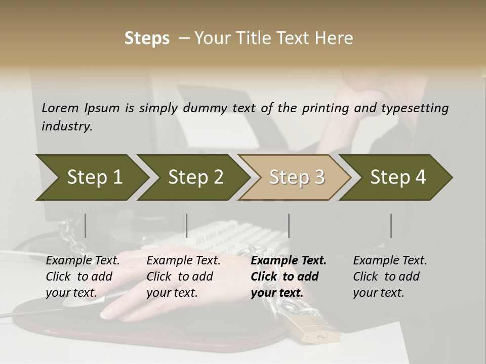 Woman Chained To Her Desk PowerPoint Template