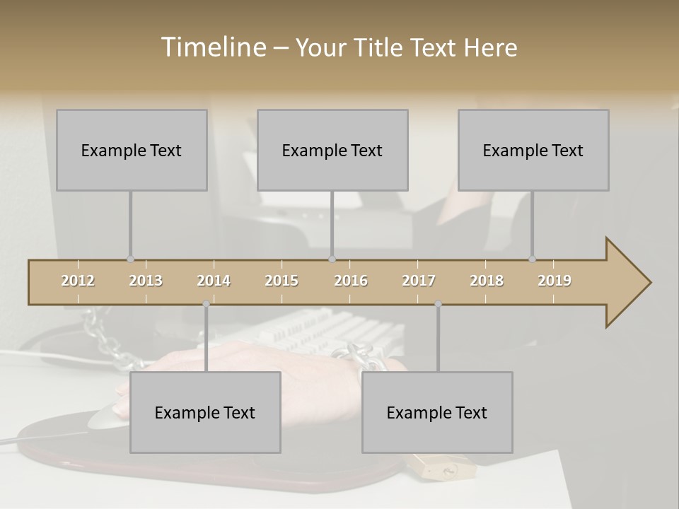 Woman Chained To Her Desk PowerPoint Template