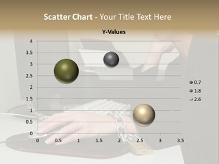 Woman Chained To Her Desk PowerPoint Template