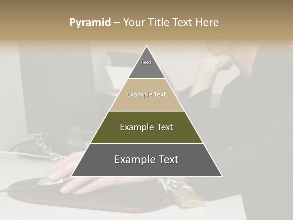Woman Chained To Her Desk PowerPoint Template