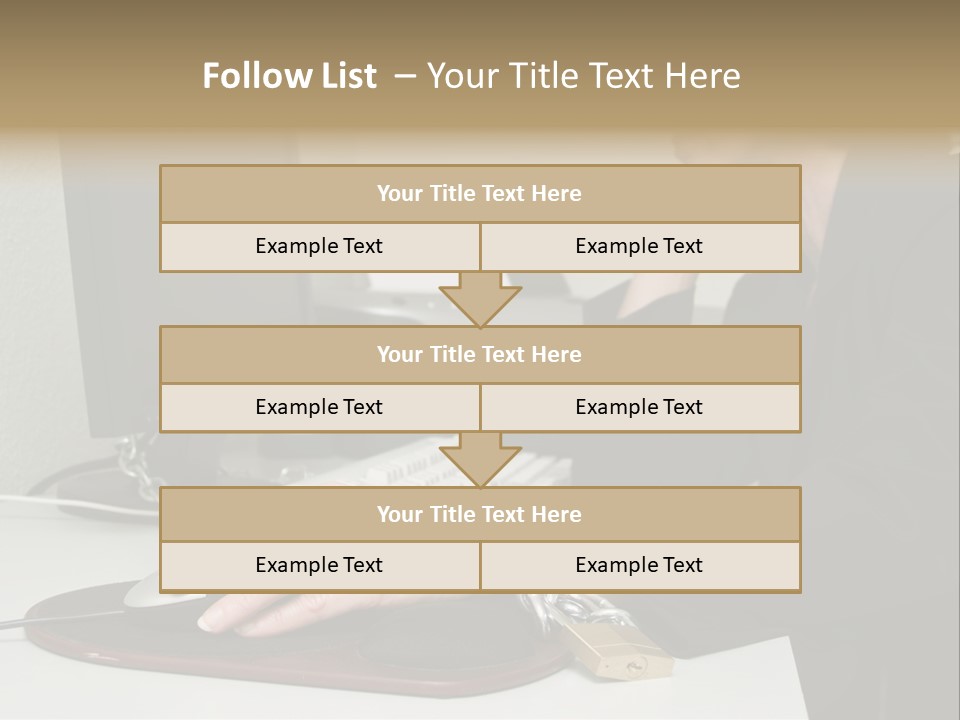 Woman Chained To Her Desk PowerPoint Template