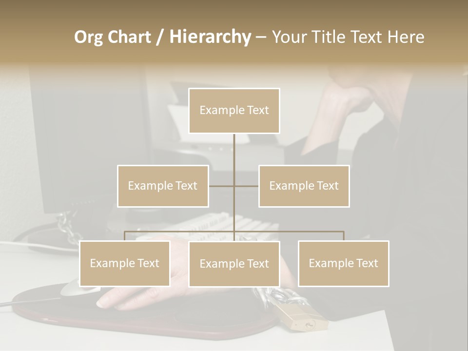 Woman Chained To Her Desk PowerPoint Template