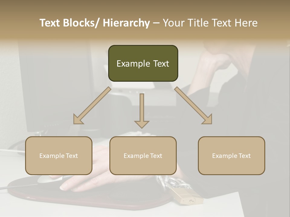 Woman Chained To Her Desk PowerPoint Template