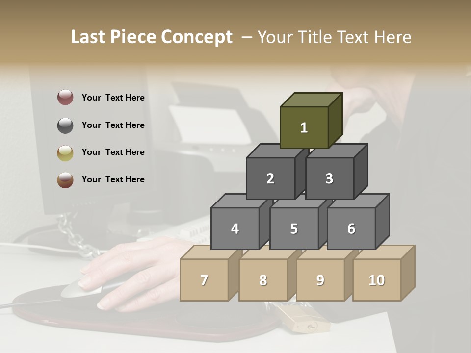 Woman Chained To Her Desk PowerPoint Template