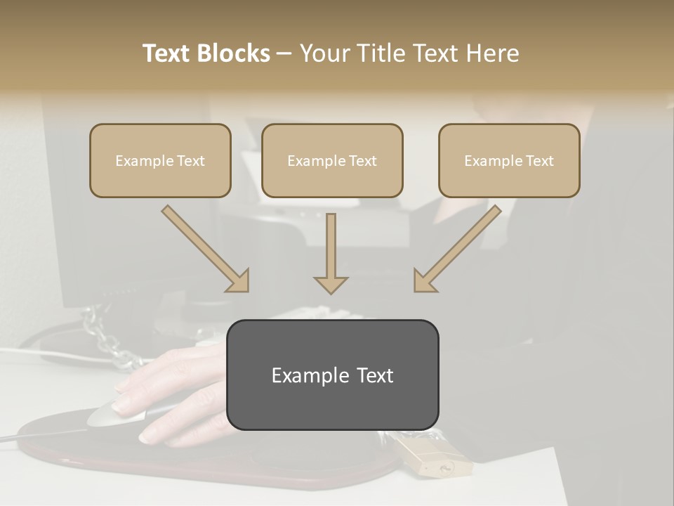 Woman Chained To Her Desk PowerPoint Template