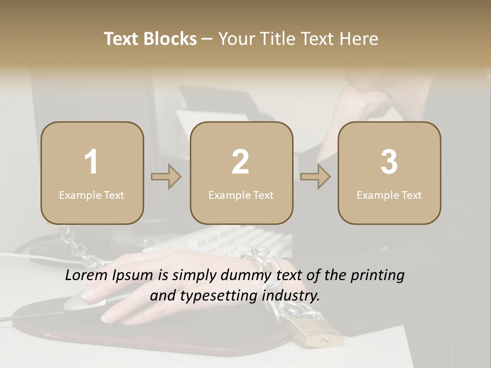 Woman Chained To Her Desk PowerPoint Template